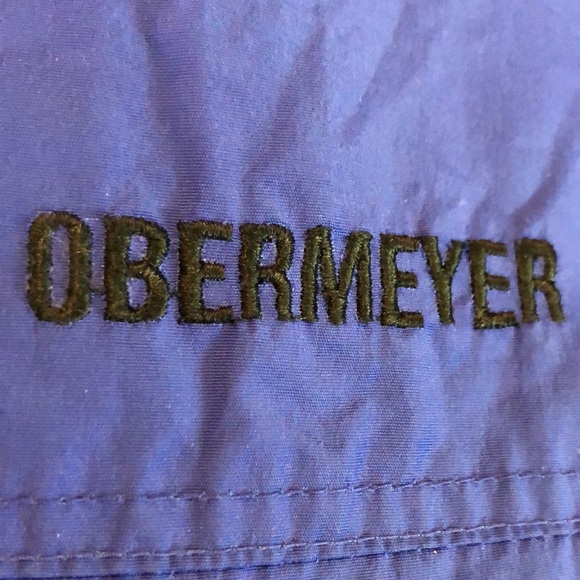 VTG 90s OBERMEYER sz Large SkiWear Snow Hooded Parkas Vivid Blue Fleece Classic - Picture 15 of 16